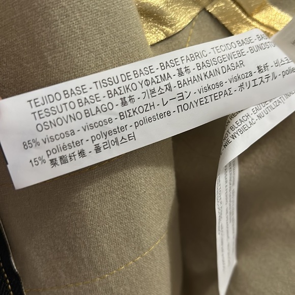 Zara Women XS Gold Metallic Crop Top - Picture 7 of 8